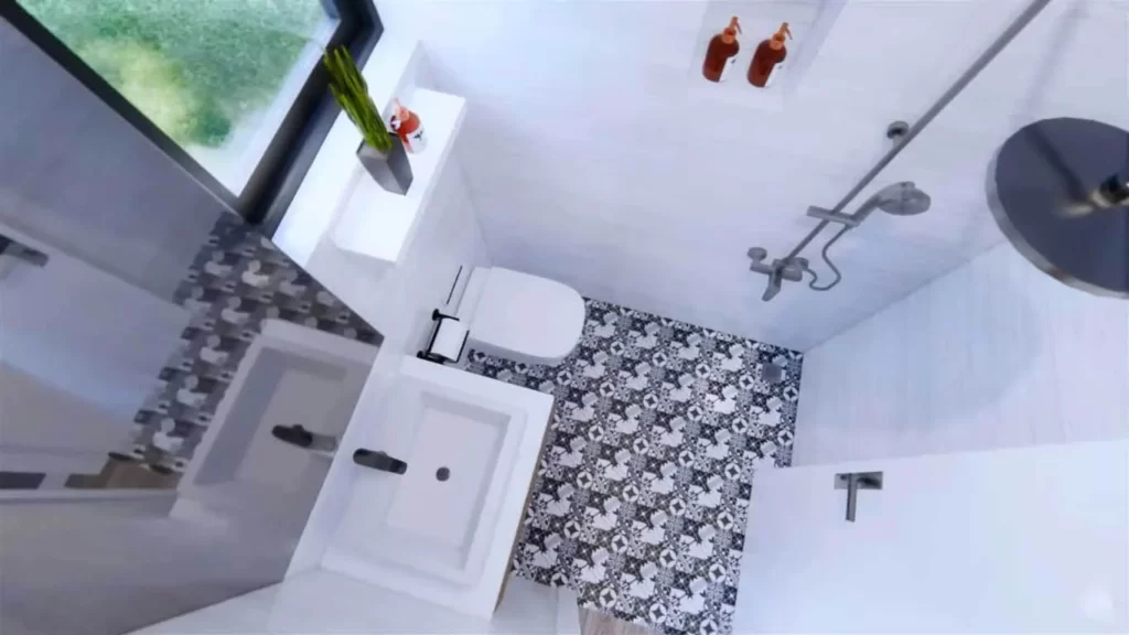 Bathroom of Box Type Tiny House Design Idea With 1 Bedroom 4x6 Meters