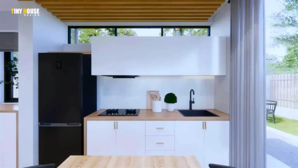 Kitchen of Small House Design Idea 8x9 Meters With Two Bedroom And One Bathroom