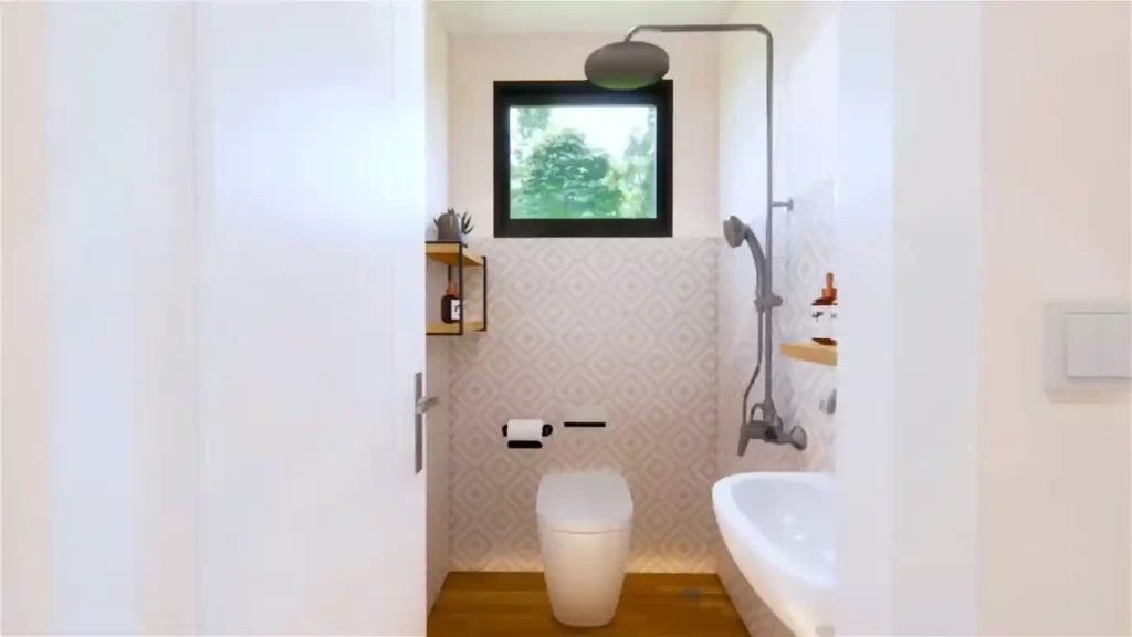 bathroom of 1 Bedroom Tiny House Design Idea 4m x 7m 