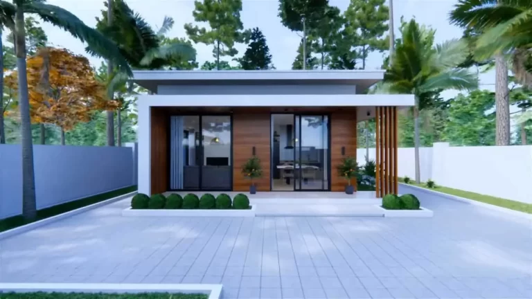Tiny House Plan Design Idea with 2Bedroom, 2Bathroom 7.5m x 8m